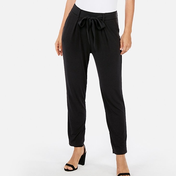 Express Pants - Express Black High Waisted Front Tie Pants